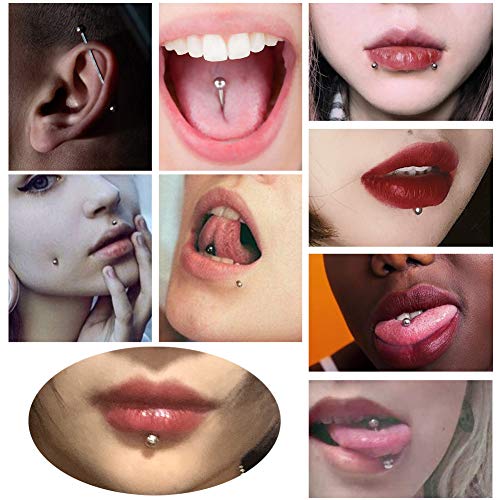 YOFANST Kit de piercing corporal, orelha, sobrancelha, nariz, língua, lábio, mamilo, piercing de umb