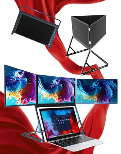 Image of Triple 15.6 Pro Max 3 Screen Monitor, 15.6 inch Fhd 3 Screen Display with USB-C & HDMI,Triple Portable Monitor for Laptop, 1080p Fhd Extended Laptop Screen Extender for Office(1 Set)