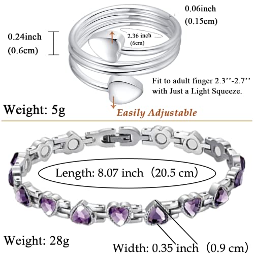Vicmag Magnetic Bracelet For Women Titanium Steel Ultra Strength Magnet Bracelet Crystal Gift For Her (Adjustable Size) #TOP1
