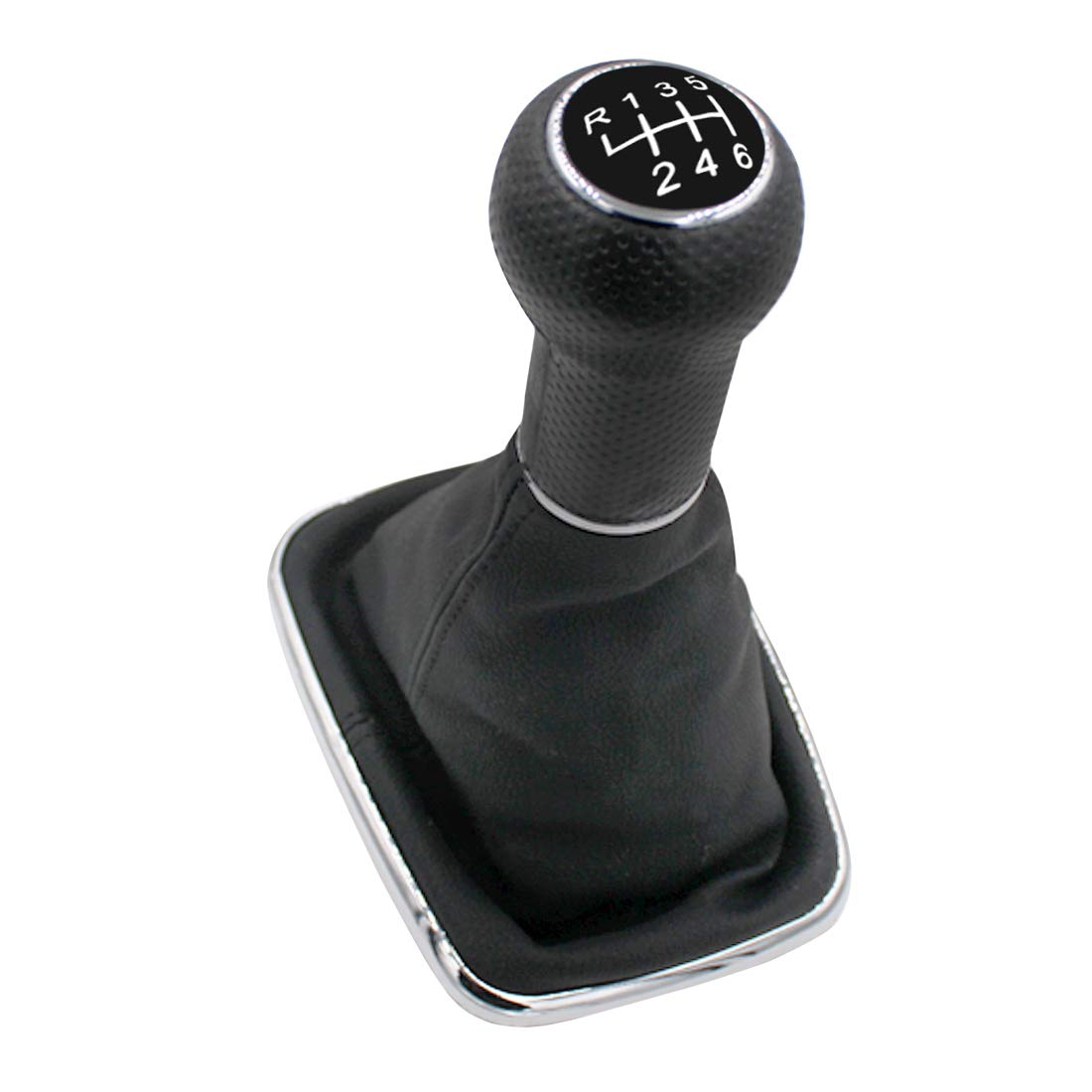 Toowgm Black 6 Speed Pu Leather Shifter Stick Gear Shift Knob With Dustproof Cover For Vw Golf Gti Mk4 R32 Bora Mk4 Jetta