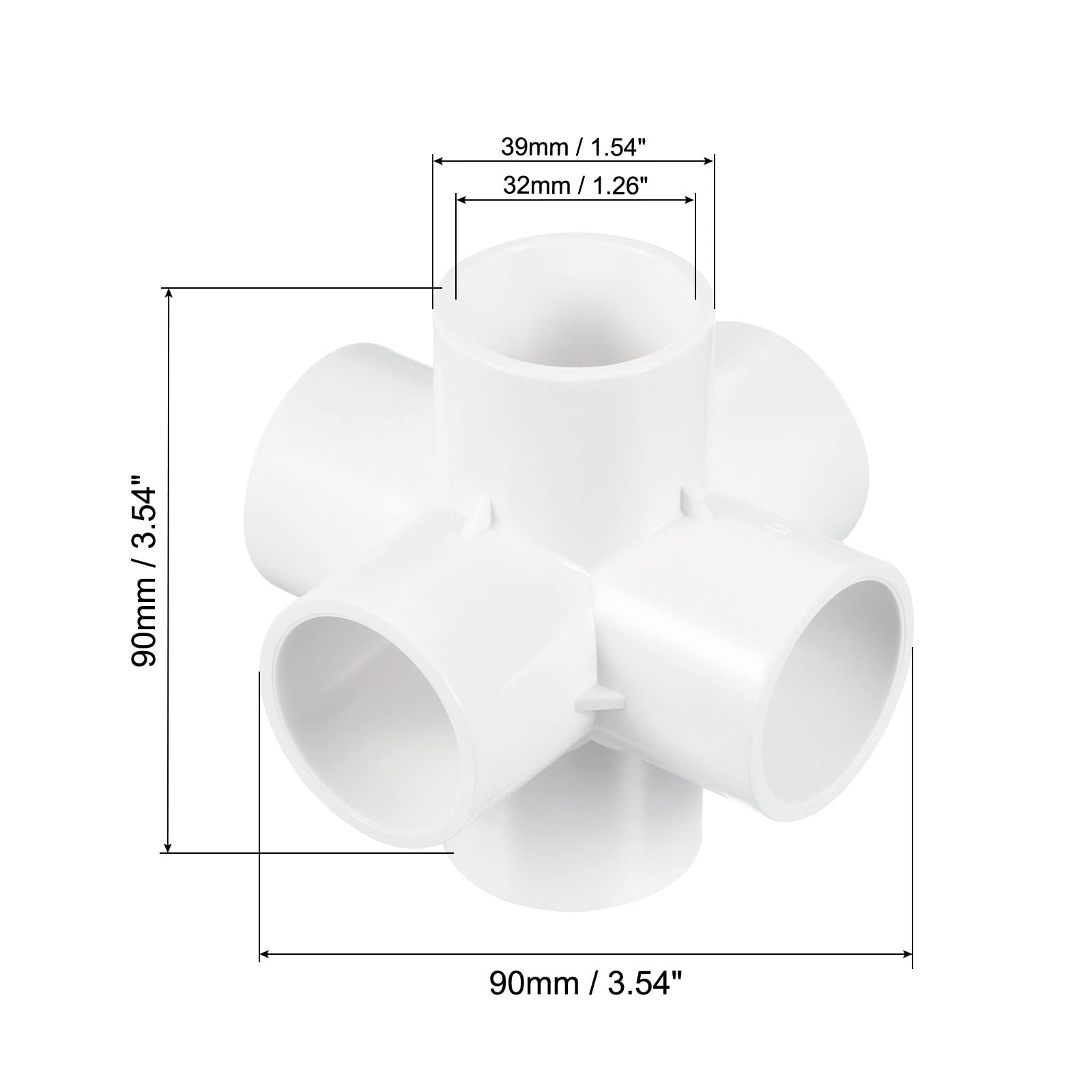 PATIKIL 3pz PVC Tubo Raccordi 1.26" Gomito Acqua Tubi Giunti Connettori