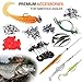 PLUSINNO Telescopic Fishing Rod and Reel, 212pcs Fishing Tackle Kit with Tackle Box