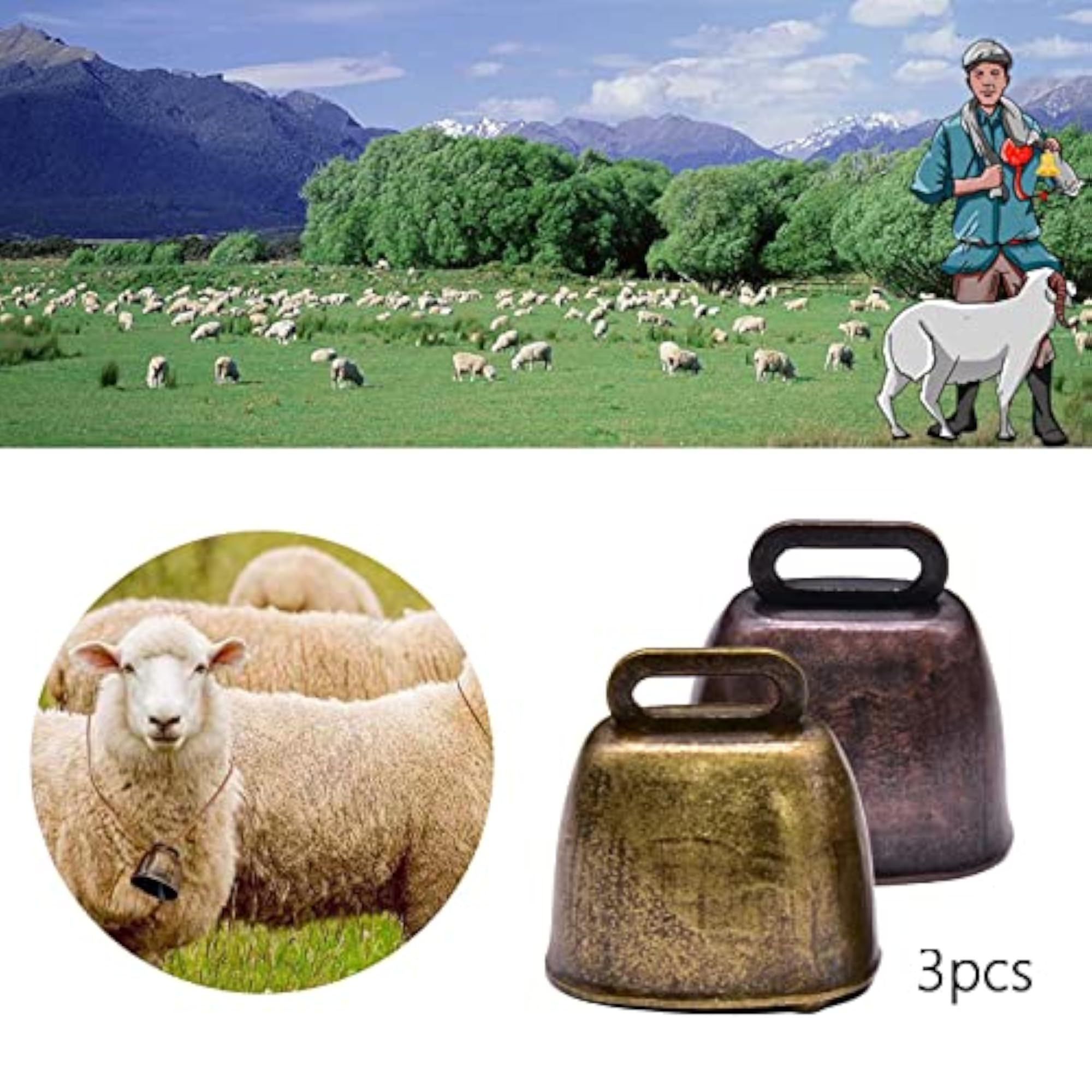 3X Retro Grazing Bell Small Cowbell