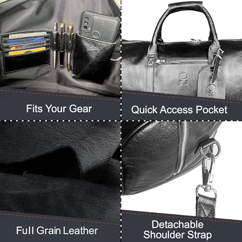 Image of Handmade Leather Travel Duffel Bag - Airplane Underseat Carry On Bags by Rustic Town