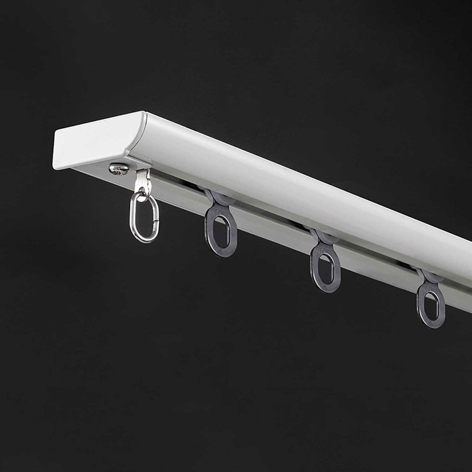 Jixcjhj White Ultra-Thin Ceiling Curtain Tracks Aluminum Single Curtain Track Ceiling Mounted Rail Room Divider For Living Room/Bedroom(,1.2M/3.9Ft)
