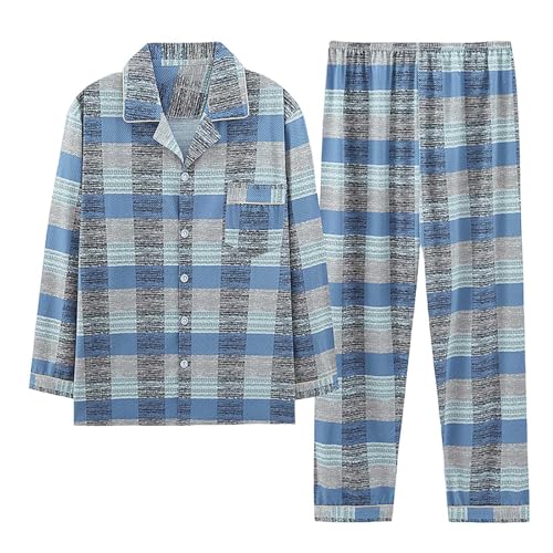 Pyjama rayé pour homme Generisch 2026 ensemble de nuit boutons et col revers taille ample 2
