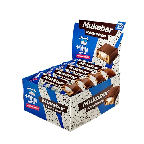 Barra de Proteína, Mais Mu, Mukebar, Sabor Cookies, 15g de Proteína, Zero Açúcar - Display 12 Unidades
