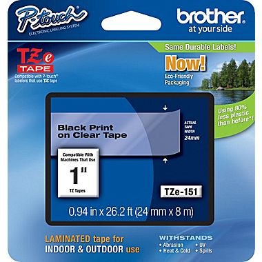 Amazon.com: Brother TZe-151 24mm (1 ), Length of 8M, Black on