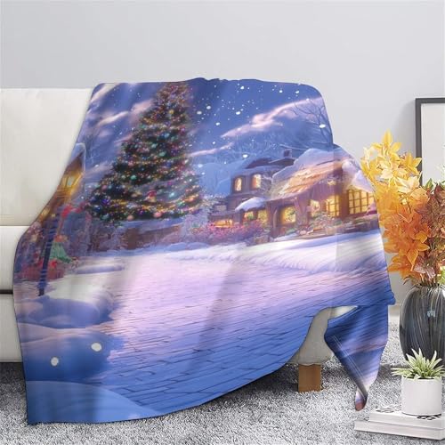 Couverture arbre de Noël plaid chaud et moelleux 150x200 cm pour lit et canapé - 7