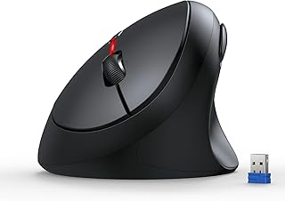 TECKNET Souris Ergonomique sans Fil, 4800 DPI Souris Verticale, Eduction du Bruit &agrave; 99%, Souris sans Fil Silencieuse, 6 Boutons, 2.4G Souris Ordinateur pour PC, Ordinateur Portable, Mac - Noir