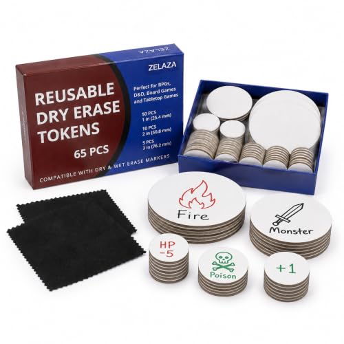 65 PCS Dry Erase Tokens