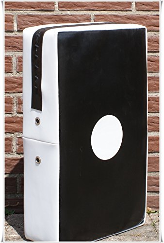 Yaduco Schlagpolster Schlagkissen Trittkissen Pratze Kickpolster Bodyshield Kampfsport Boxen Kickboxen Kickpad Pratze MMA Muay Thai Taekwondo Training XXL Jumbo extra Groß Schwarz/Weiß Cover