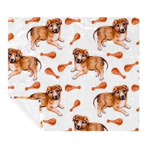 Couverture microfibre chiots et poulets, cadeau doux pour enfant - 2