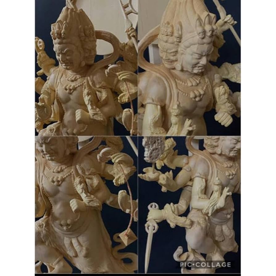 最高級 檜材 珍品 仏教工芸 木彫仏像 仏師手仕上げ品 烏枢瑟摩明王 Amazon.co.jp: 高41cm 最高級 総檜材 珍品 仏教工芸 木彫仏像