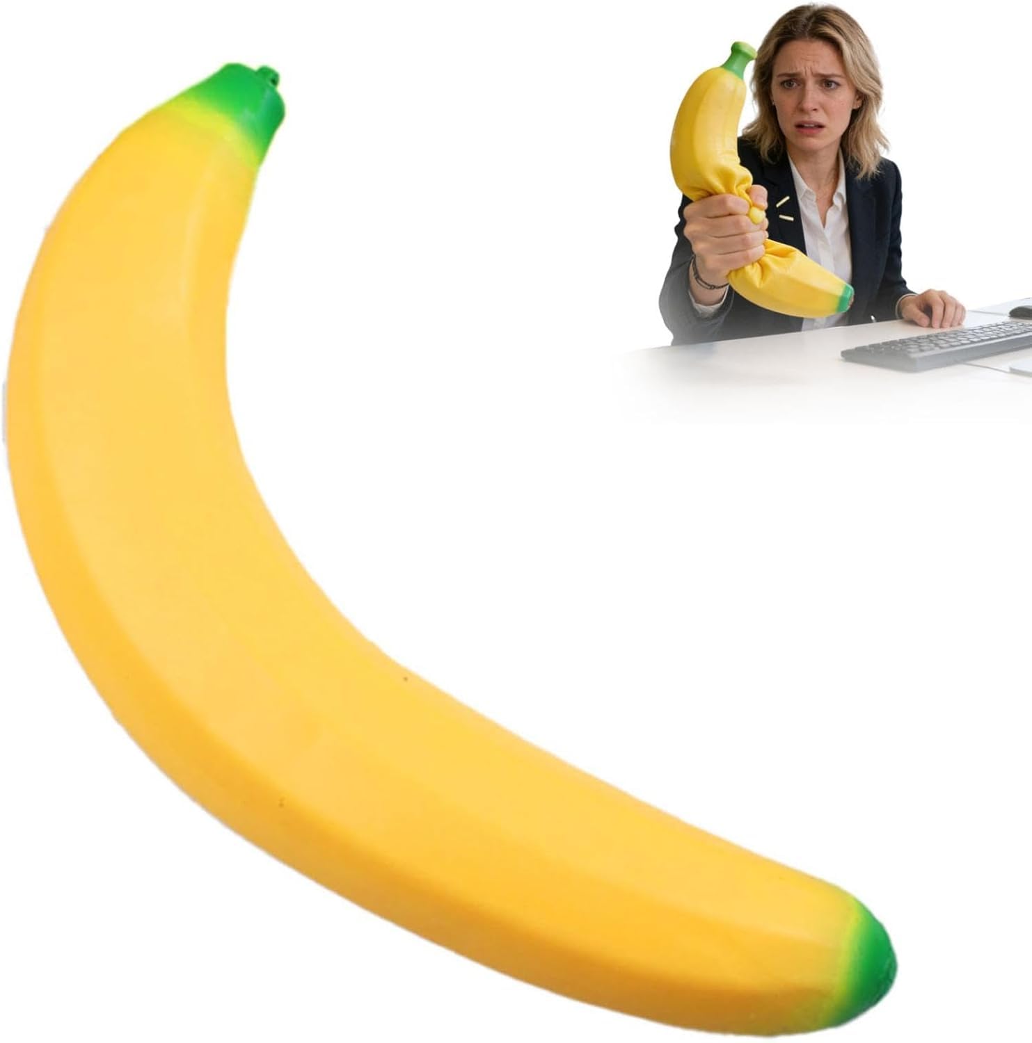 ypsdfs 45cm Giant Banana Fidget Toy, Soft Stretchy Squeeze Sensory Toy for Study Concentration and Office Meeting Relax,1pcs