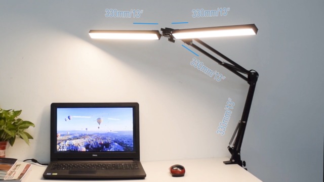 NOEVSBIG Lampada Da Tavolo 2 In 1 Con Braccio Regolabile - Proteggi Occhi Con 3 Modalità Colore E Luminosità Regolabile, Lampada Da Scrivania A Led Con Morsetto E Funzione Memoria - 2