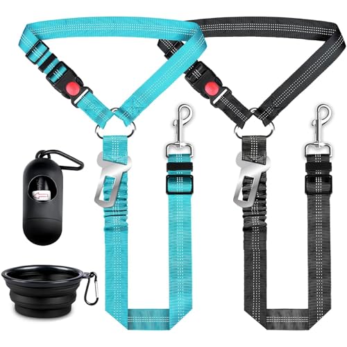 Dog Seat Belt Harness for Car, 3 in 1 Pet Dog Car Seatbelt Leash,...
