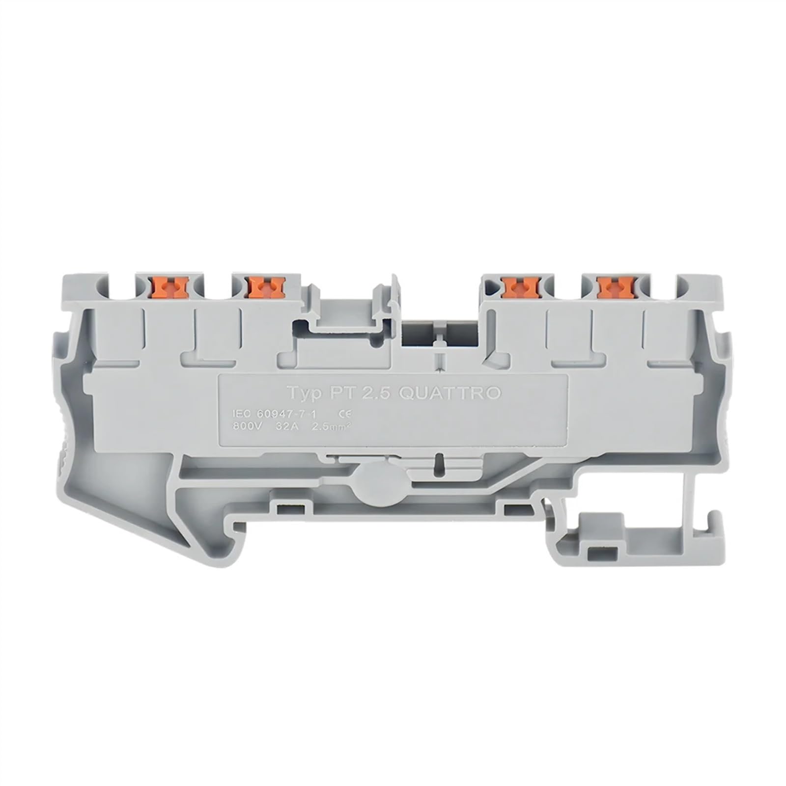 10 pièces bornier PT2.5-QUATTRO 4 conducteurs Din Rail fil électrique connexion à ressort conducteurs enfichables connecteur de fil(RED)