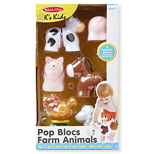 Melissa & Doug Pop Blocs Farm Animals Educational Baby Toy - 10 Linkable Pieces Melissa & Doug Pop Blocs Farm Animals Educational Baby Toy - 10 Linkable Pieces
