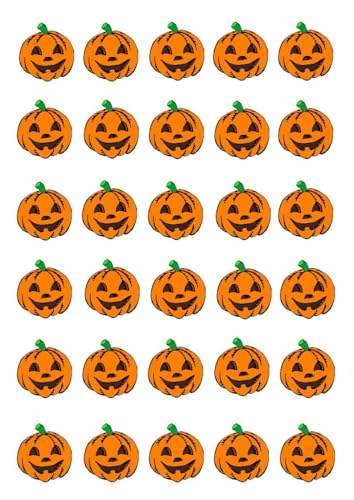 30 Halloween pumpkin Cupcake toppers Edible Rice Fairy Wafer Paper Cake Decorations Halloween Party pumpkins