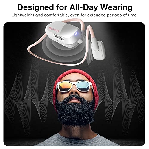 Image of Purity Air Open Ear Headphones - True Air Conduction Wireless Bluetooth Open Ear Earbuds with Dual Mic for iPhone /Android - Secured Long Wearing Comfort, Sports Sweat Resistant (White /Chalk Pink)