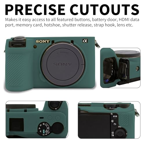 Funda de silicona suave para cámara Sony Alpha 6700 verde miniatura 3