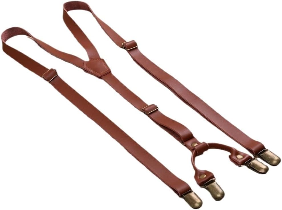 JSEIAJB Retro Men's Suspender Support Male Lacing Clip Women's Cowhide Wild Casual Belt Skirt Leather