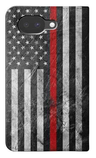 Étui en cuir Google Pixel 10a Firefighter Thin Red Line Housse clapet premium - 2
