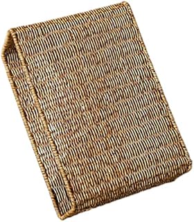 Yardwe Magazine Standing Rack Magazine Holder Basket Imitate Rattan File Letter Basket Magazine Container Sundries Organizer Woven Book Bin for Home Office Bedroom Magazine Rack
