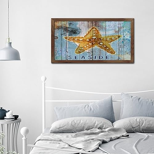 Panneaux corail et poissons de mer suspendus en bois - 8
