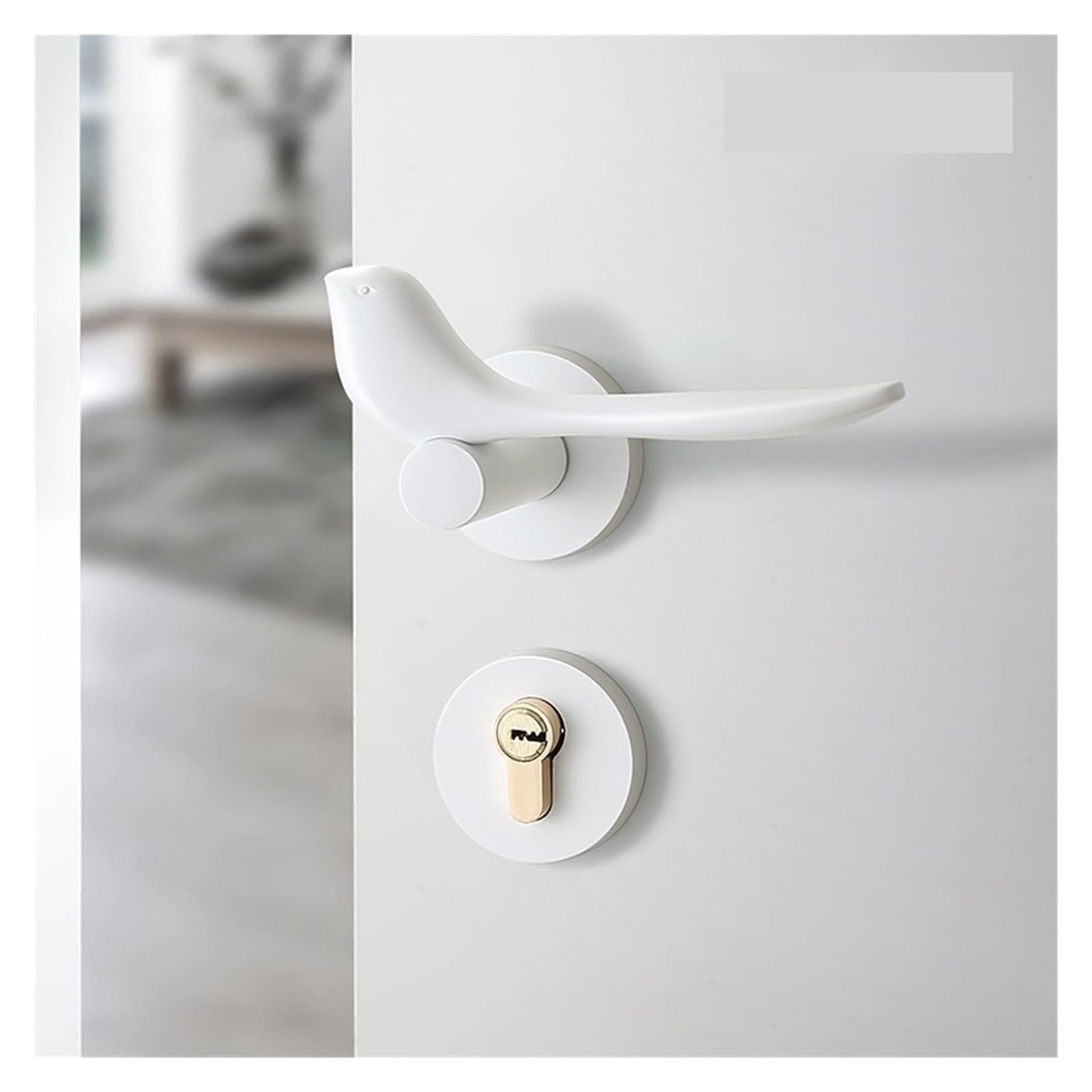 Serrure de porte silencieuse pour chambre à coucher Bianco