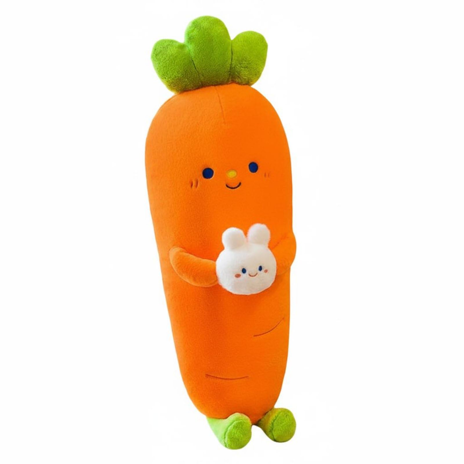 F Fityle Almohada de Peluche Zanahoria Cojín Largo Cojín para Piernas Cojín Mullido Muñeco de Peluche Textura Suave y Relleno PP Adecuada para Dormir de Lado Dormitorio Sofá, 95 Cm