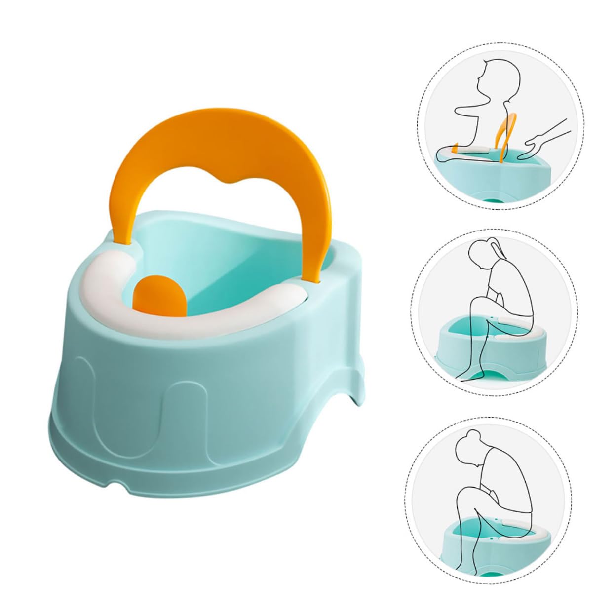 Inodoro Portátil para Bebés y Niños, Diseño Compacto Azul | Pp y Pvc, Forma de Dibujos Animados, Ligero y Fácil de Limpiar, Fácil de Llevar