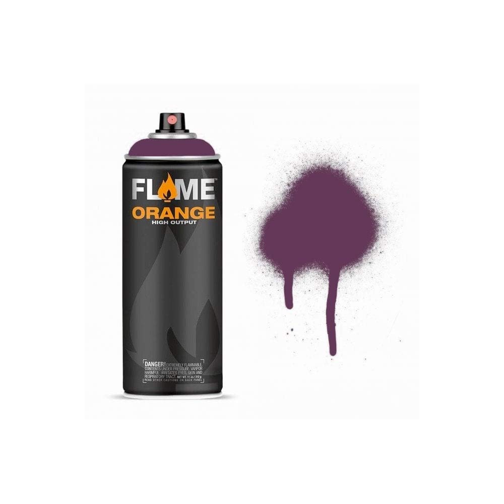 Molotow Flame Orange Spray Paint - Matt Acrylic 400ml Can Traffic Purple Dark FO-318
