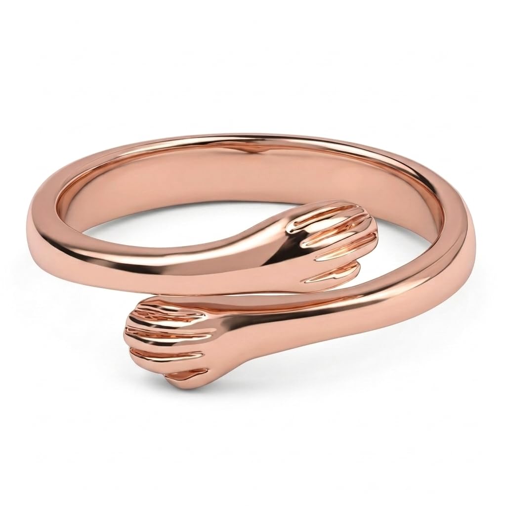 Anti Tarnish Promise Hug Finger Ring for Women | Adjustable Fancy Jewellery Design | Latest Fashion Accessories for Girls | Minimal Jewelry | Gift for Mother's Day-image-30