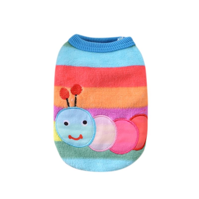 iplusmile Flanell Hundepullover: Warme Ärmellos Pullover für Kätzchen und Welpen - XS Cartoon-Stickerei Weicher Hunde Sweater Mantel 30 cm Brustumfang 20 cm Länge