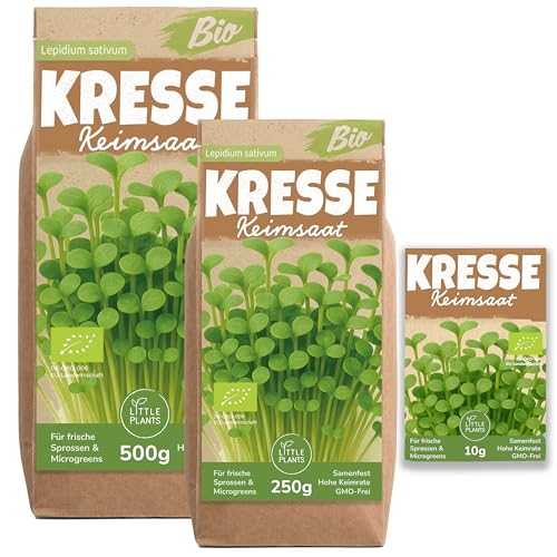 Little Plants Bio Kresse Sprossen Samen [250g] - Kresse-Samen - Kressesprossen & Microgreens zum...