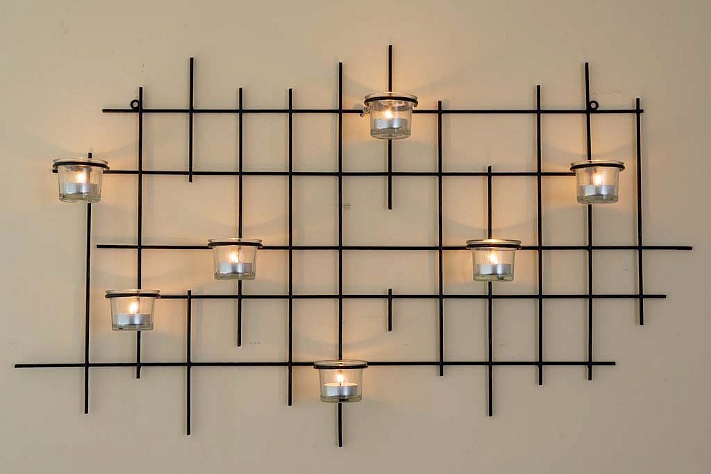 DanDiBo Porta luci da Tee a Parete 7XXL Porta Candele a Parete 83cm Porta luci da Tee Porta Candele e Supporto