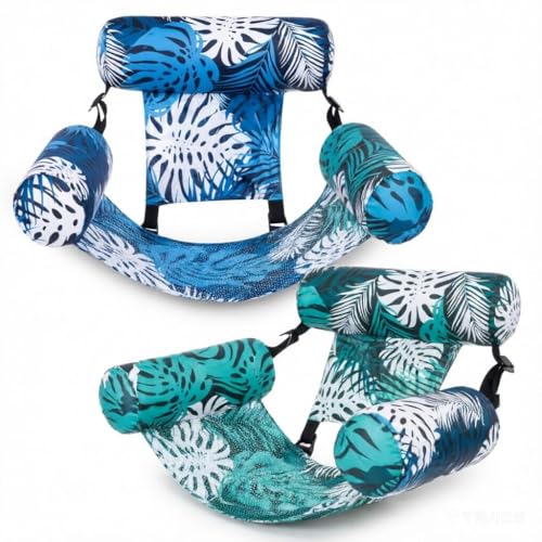 PZCC 2PCS Fauteuil de Piscine Gonflable pour Adulte — Fauteuil Flottant pour l'eau | Idéal pour Les fêtes, l'été, la Plage, Les Lacs et Toutes Les...