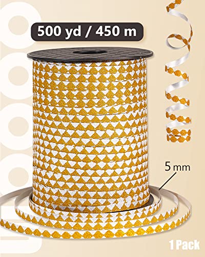 Image of PartyWoo Glitter Ribbon, 500 Yard Gold Curling Ribbon for Balloons, Crafts, Gift Wrapping by PartyWoo