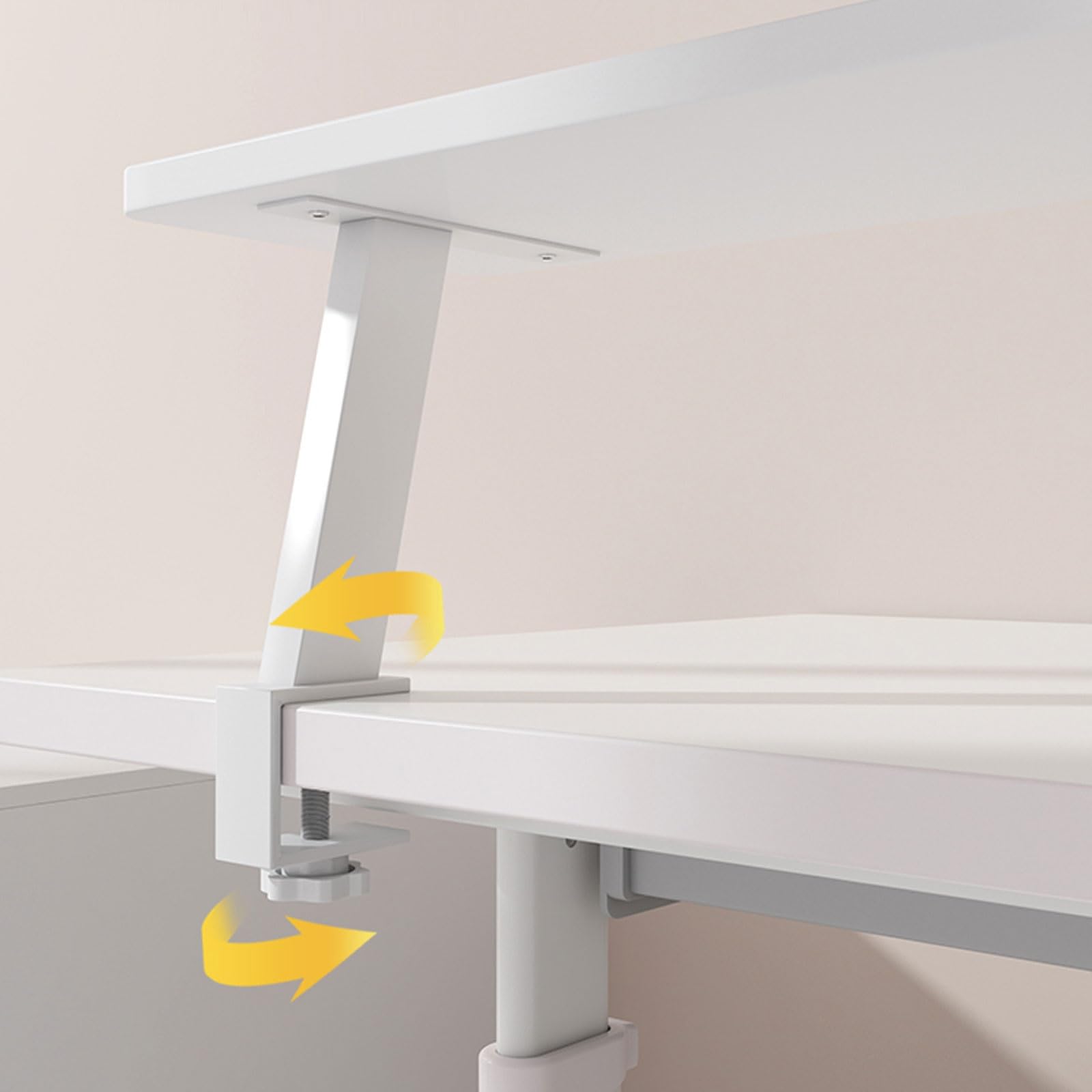 Organizer da scrivania a più livelli a forma di U, elegante bianco da 120 cm, per casa, ufficio e dormitorio, ottimizza lo spazio e mantiene il tuo spazio di lavoro pulito