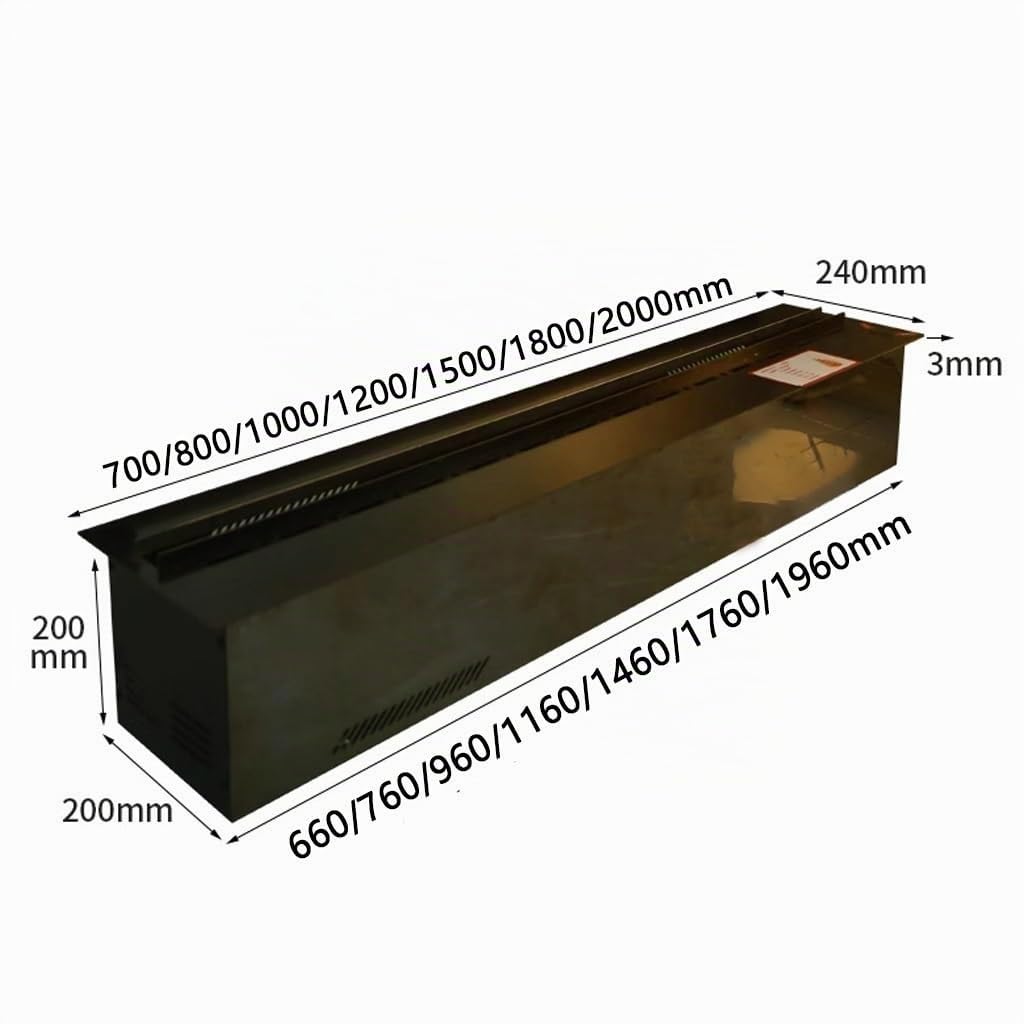 Wasserdampfkamin Stainless Steel Metal Panel Recessed Electric Fireplace 3D Touchable Simulation Flame ​，Adjustable Flame Mist Fireplace，Black Gefälschte Kamindekoration(Single Color,700mm)