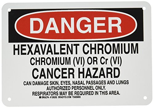 Panneau danger chimique chrome hexavalent Brady eviter les accidents de manipulation