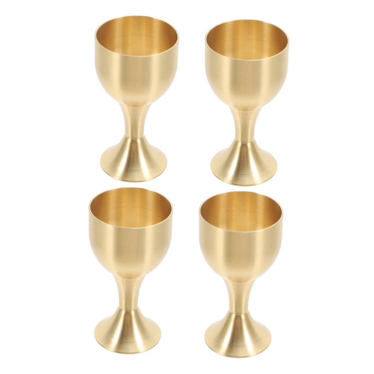 OFFSCH 4Pcs Copper Chalice Goblets High Stemmed Wine Cups for Medieval Style Events Religious Ceremonies and Elegant Gatherings Luxurious Decor for Home Parties