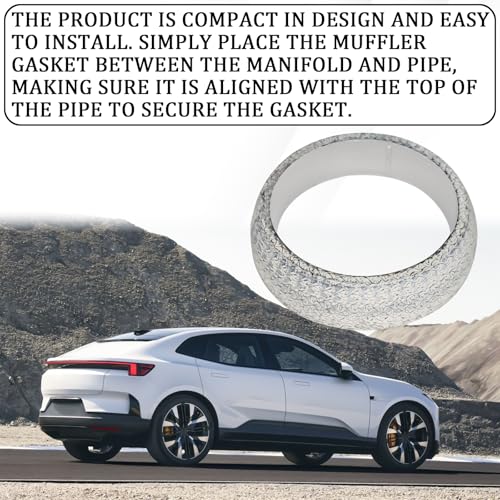 Image of ID 54mm Exhaust Flange Gasket, Car Graphite Construction Exhaust Manifold Gasket Seal Muffler Ring, Universal Automotive Accessories Exhaust Donut Gasket Replacement for Car SUV Truck RV