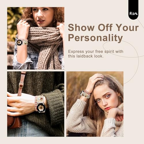 JR.DM Boho Beaded Handmade Braided Bracelet Band Women 20mm Compatible with Samsung Galaxy Watch 7/6/5/4/Active 2/4 Classic/6 Classic/5 Pro/FE 40mm 42mm 43mm 44mm 45mm 46mm 47mm by JR.DM - Used condition - Image 4