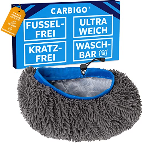 Carbigo® Premium Auto Waschbürstenüberzug 21x28cm (700 GSM) - Profi Brush Cover für Autowaschbürsten & SB-Waschanlagen – Maximal saugstark & lackschonend für Autos, Motorräder, Wohnwagen