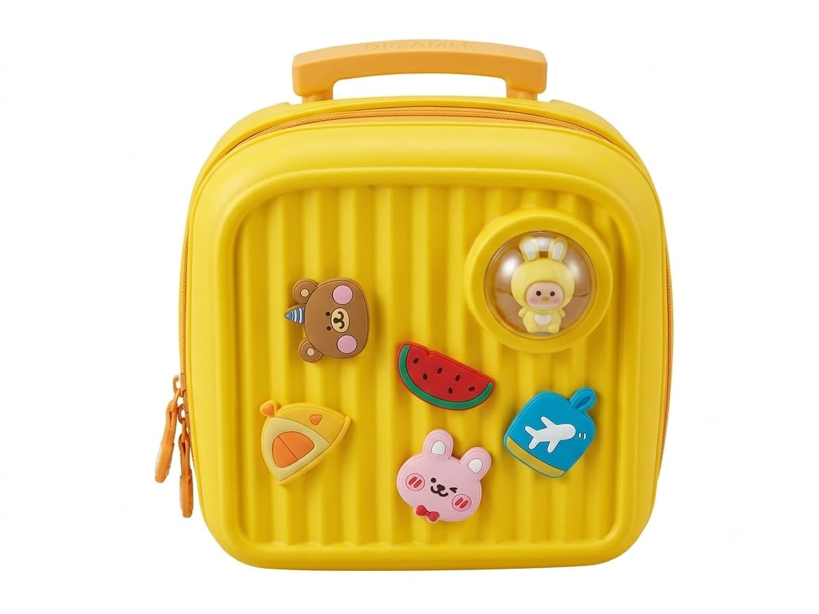 KOOOL Backpack for Kids School & Travel Yellow Silicone with Charms