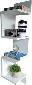 Prateleira De Canto Nicho Vertical MDF Branco Estante Livros