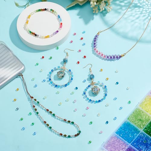 image for PH PandaHall 5808pcs Faceted Crystal Beads 4mm Acrylic Bicone Beads 24